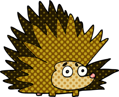 Bir insan tarafından çizilmiş çivili kirpi.