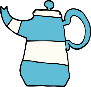 Bir insan tarafından çizilmiş karalama kahve demliği.