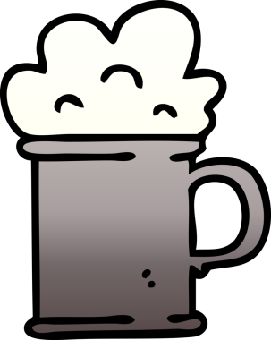 bir insan tarafından çizilmiş garip gölgeli bira karikatürü.