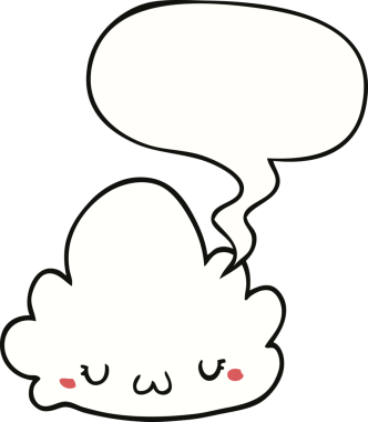 Bir insan tarafından çizilmiş tatlı bir çizgi film bulutu.