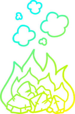 Bir insan tarafından çizilen sıcak kömürlerin soğuk gradyan çizgileri.