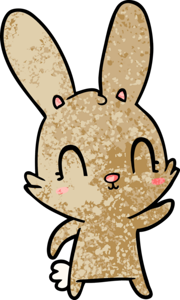 Bir insan tarafından çizilmiş şirin çizgi film tavşanı.