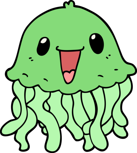 bir insan tarafından çizilmiş denizanası çizgi filmi