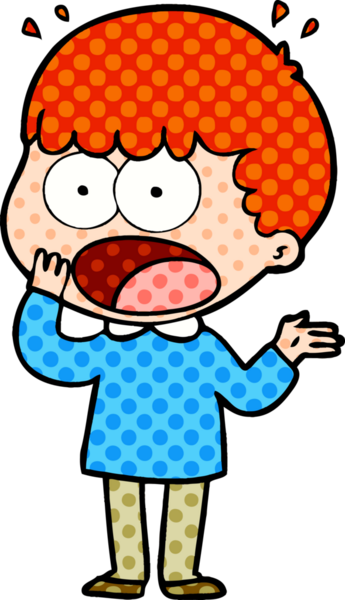 Bir insan tarafından çizilen şok olmuş bir çizgi film.