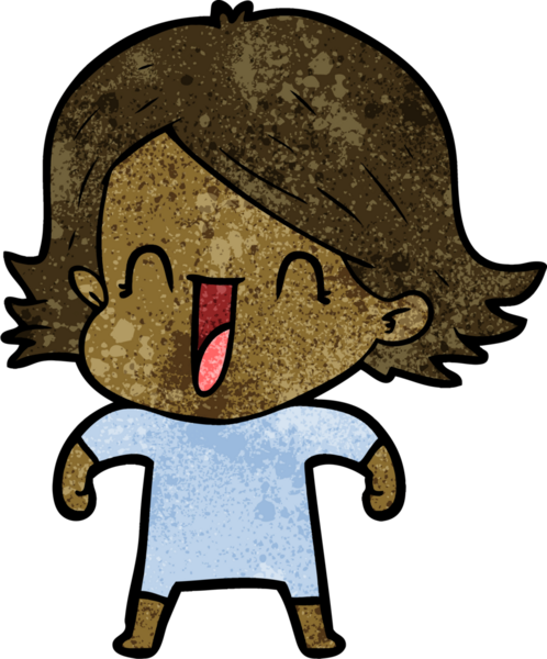 Bir insan tarafından çizilmiş mutlu bir kadın.