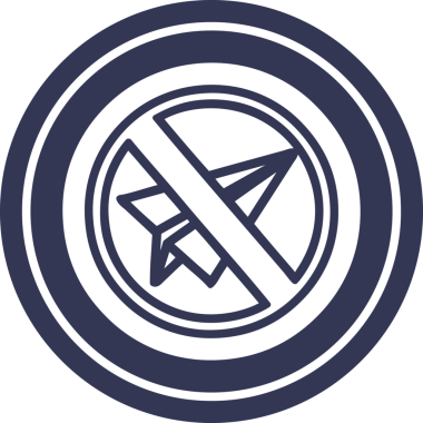 Kağıt uçak yasağı dairesel simge sembolü bir insan tarafından çizildi