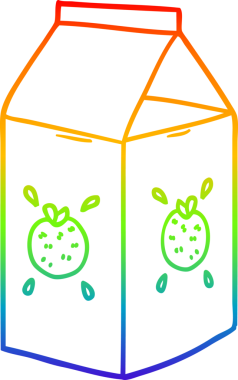 Bir insan tarafından çizilen portakal suyu kartonunun gradyan çizimi.