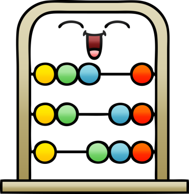 Bir insan tarafından çizilmiş bir abaküsün gölgelenmiş karikatürü