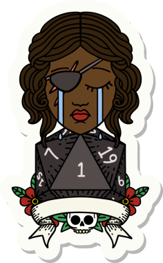 Bir insan tarafından çizilmiş doğal bir rulo ile ağlayan bir insan hırsızının çıkartması.