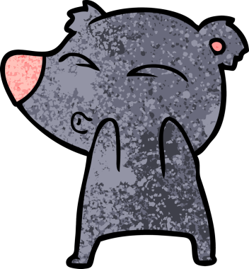 bir insan tarafından çizilmiş bir karikatür ıslık ayısı