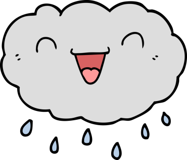 Bir insan tarafından çizilmiş mutlu çizgi film bulutu