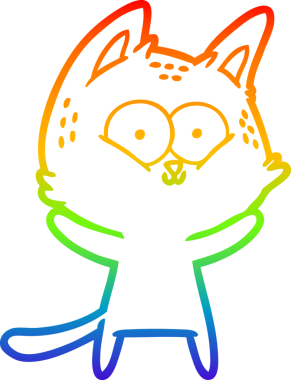 gökkuşağı gradyanı çizimi bir insan tarafından çizilmiş çizgi film kedisi