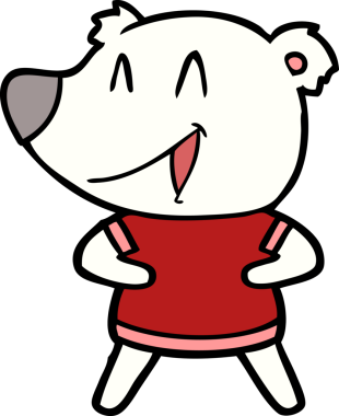 Bir insan tarafından çizilmiş mutlu kutup ayısı karikatürü