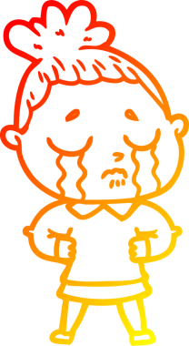 Bir insan tarafından çizilmiş, ağlayan bir karikatür çizimi.