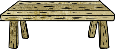 Bir insan tarafından çizilmiş ahşap masa.