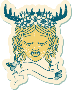 Retro Dövme Biçimli Ork karakteri bir insan tarafından çizilmiş