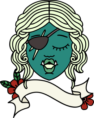 Retro Dövme Biçimli Ork karakteri bir insan tarafından çizilmiş