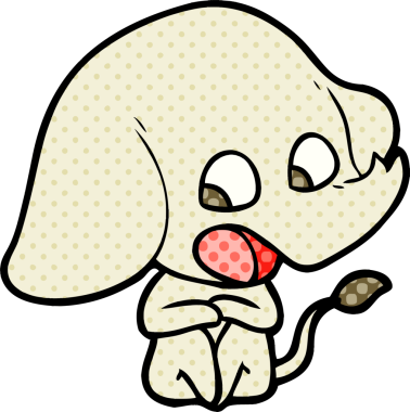 Bir insan tarafından çizilmiş şirin bir fil.