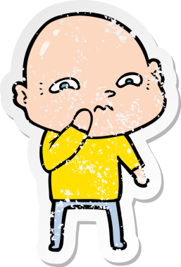 Bir insan tarafından çizilmiş gergin bir adamın sıkıntılı çıkartması.