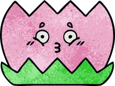 Bir insan tarafından çizilmiş nilüfer çiçeğinin retro grunge deseni.