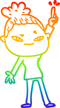 gökkuşağı gradyan çizimi bir insan tarafından çizilmiş bir karikatür kadın