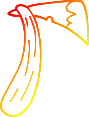 Bir insan tarafından çizilmiş balta karikatürünün sıcak gradyan çizimi