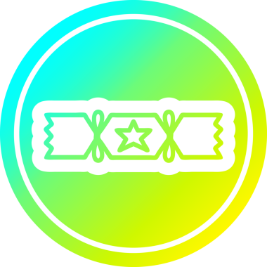 Bir insan tarafından çizilmiş havalı gradyan bir noel krakeri simgesi