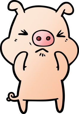 Bir insan tarafından çizilmiş kızgın domuz çizgi filmi.