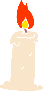 Bir insan tarafından çizilmiş karton mum.