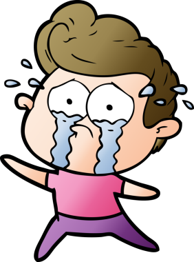 Bir insan tarafından çizilmiş ağlayan bir adam.