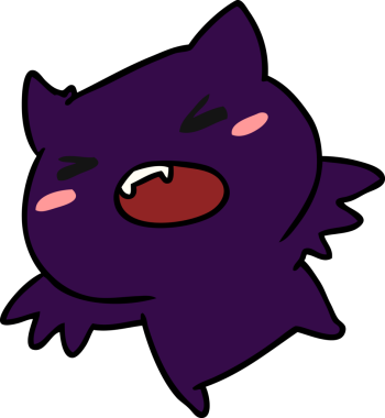 Bir insan tarafından çizilmiş kawaii sevimli yarasasının çizgi film çizimi