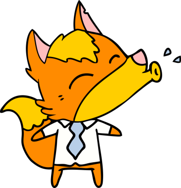 Ofis çalışanı Fox çizgi film karakteri bir insan tarafından çizilmiş.