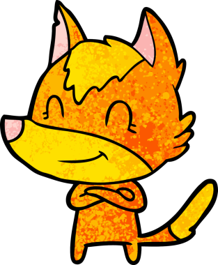 Bir insan tarafından çizilmiş tilki çizgi film karakteri