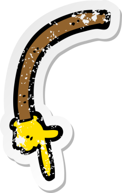 Bir insan tarafından çizilmiş bir çizgi filmin gerilimli çıkartması.