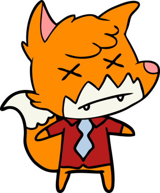 Bir insan tarafından çizilmiş ölü tilki çizgi filmi