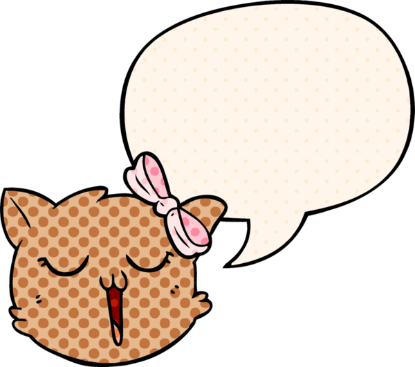 Çizgi roman tarzında konuşan kedi suratlı bir insan tarafından çizilmiş.