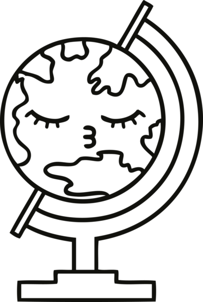 Bir insan tarafından çizilmiş dünyanın karikatürü.