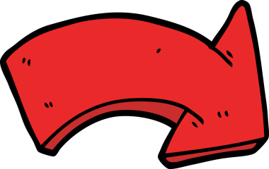 bir insan tarafından çizilmiş ok işaretini gösteren çizgi film