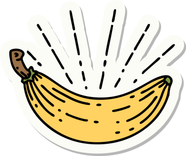 Bir insan tarafından çizilmiş bir muz dövmesi çıkartması.