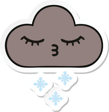 Bir insan tarafından çizilmiş şirin bir fırtına bulutunun çıkartması.