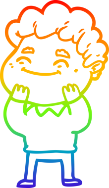 Bir insan tarafından çizilmiş gökkuşağı gradyan çizgi çizimi.