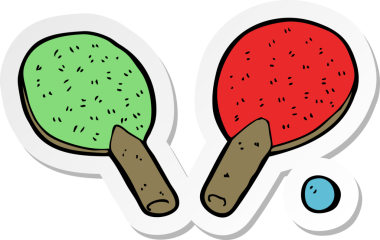 Bir insan tarafından çizilmiş karikatür masa tenisi sopası.