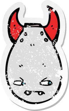 Bir insan tarafından çizilmiş bir karikatür bombasının gerilimli etiketi.