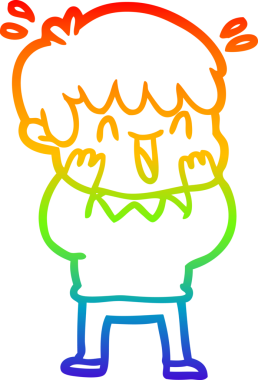 Gökkuşağının gradyan çizimi bir insan tarafından çizilmiş bir çizgi film karakteri.