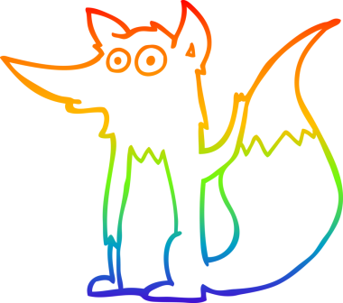 gökkuşağı gradyan çizgi çizimi bir insan tarafından çizilmiş bir kurt çizgi