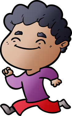 Bir insan tarafından çizilmiş çizgi film dostu bir adam.