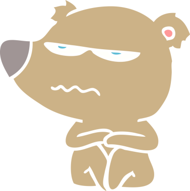 kızgın ayı düz renkli çizgi film bir insan tarafından çizildi.