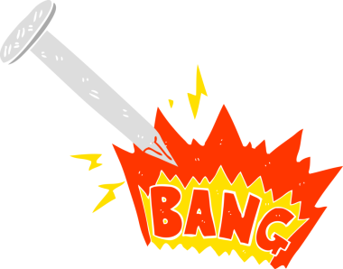 Bir insan tarafından çizilen çivinin düz renk çizimi