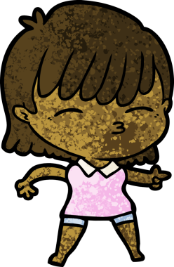 Bir insan tarafından çizilmiş karikatür kadın.