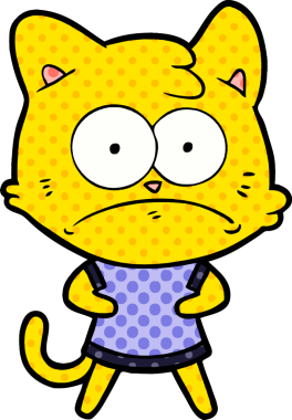 bir insan tarafından çizilmiş sinirli bir kedi.